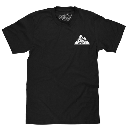 Coors Light Cold as the Rockies T-Shirt | Left Chest & Back Print | Black