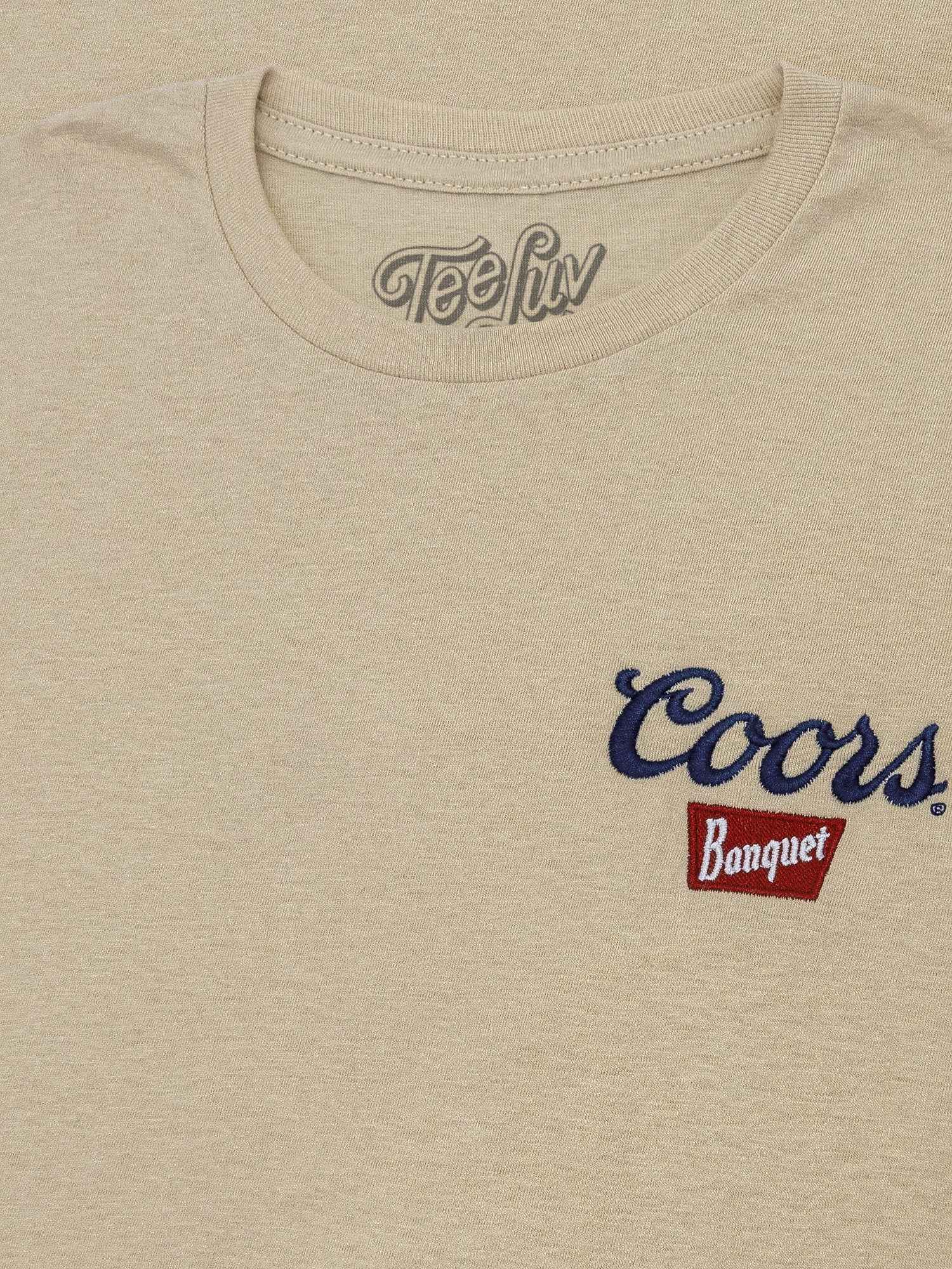Coors Banquet Embroidered T-Shirt | Left Chest Logo | Sand