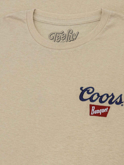 Coors Banquet Embroidered T-Shirt | Left Chest Logo | Sand
