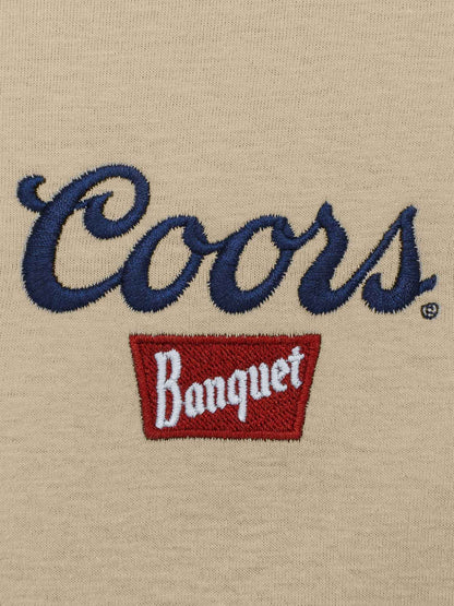 Coors Banquet Embroidered T-Shirt | Left Chest Logo | Sand