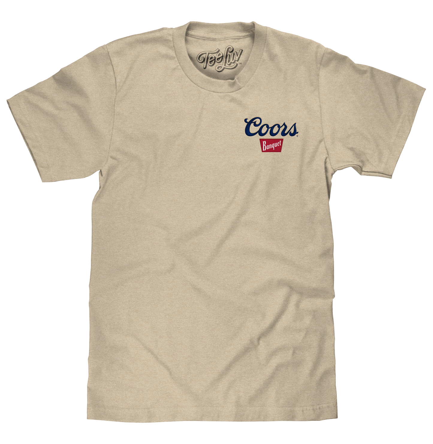 Coors Banquet Embroidered T-Shirt | Left Chest Logo | Sand