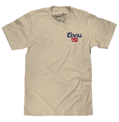 Coors Banquet Embroidered T-Shirt | Left Chest Logo | Sand