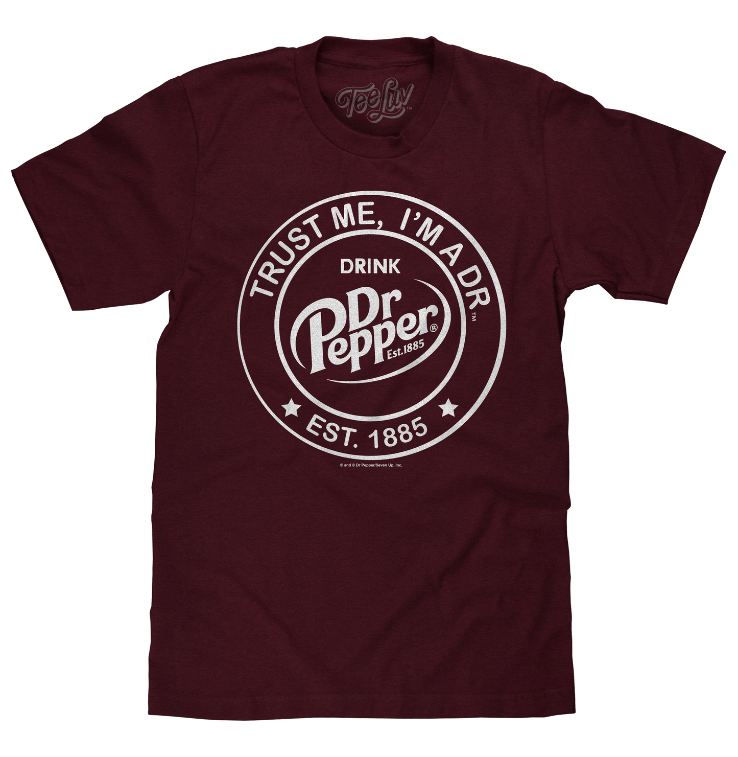 Dr Pepper "Trust Me, I'm A Dr" T-Shirt | Est. 1885 Logo | Burgundy