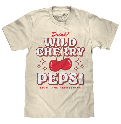 Wild Cherry Pepsi T-Shirt | Retro 70s Logo | "Drink Wild Cherry Pepsi" | Vintage White