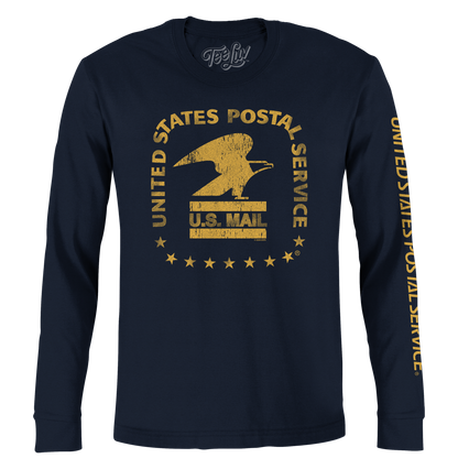 USPS Standing Eagle Logo Long Sleeve T-Shirt | Navy Blue