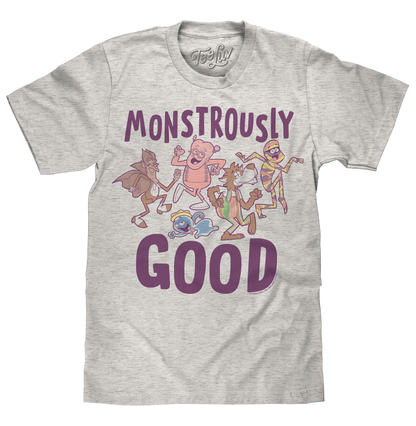 General Mills Monster Cereal 'Monstrously Good' All-Mascots T-Shirt – Heather Oatmeal