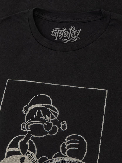 Popeye the Sailor Man 'Salty' T-Shirt – Black