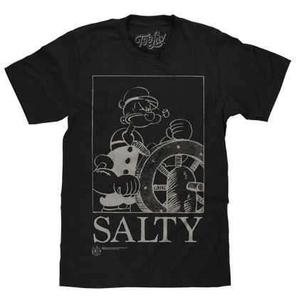 Popeye the Sailor Man 'Salty' T-Shirt – Black
