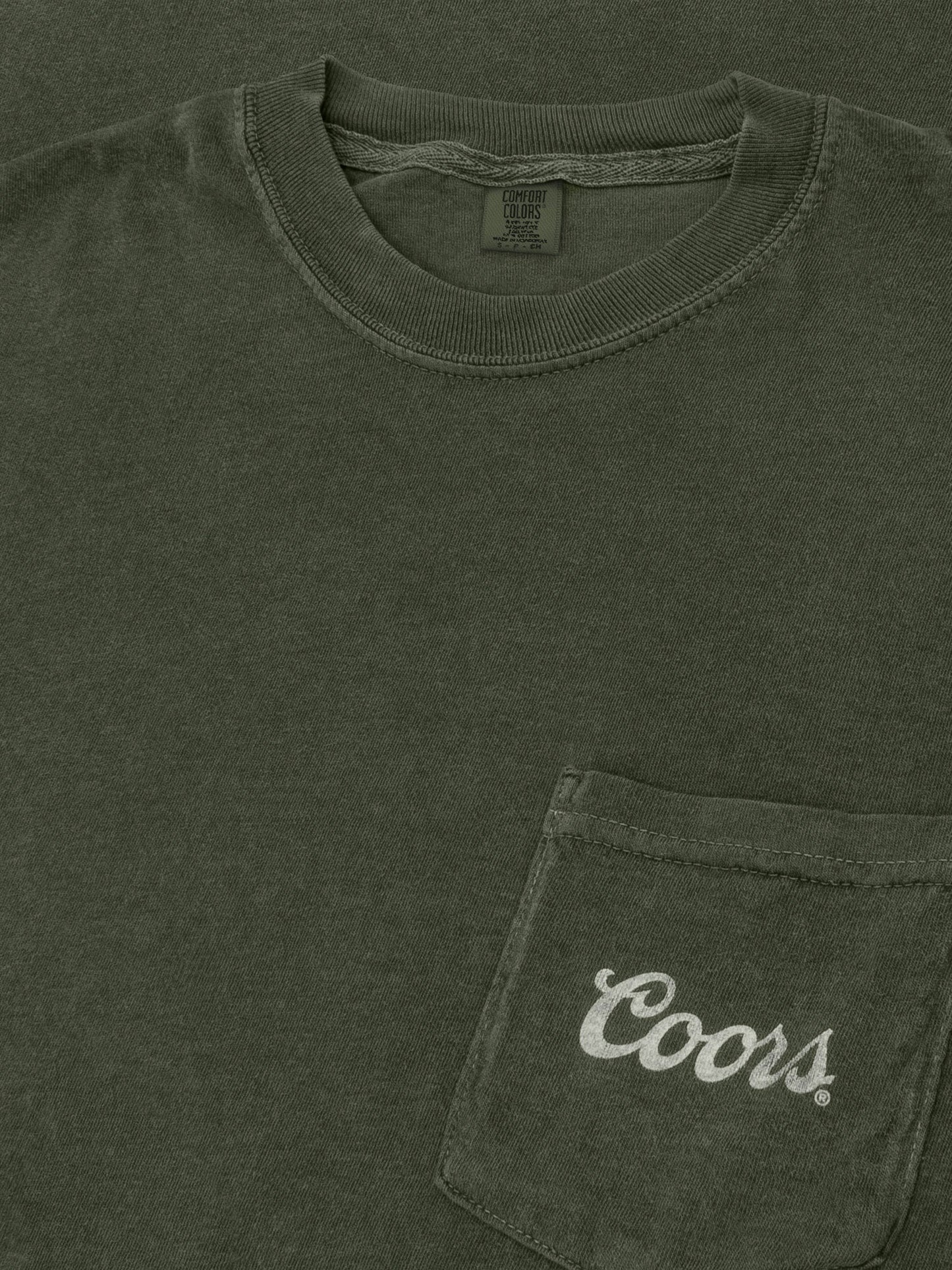 Coors Rodeo Cowboy Double-Sided T-Shirt – Moss Green (Comfort Colors)