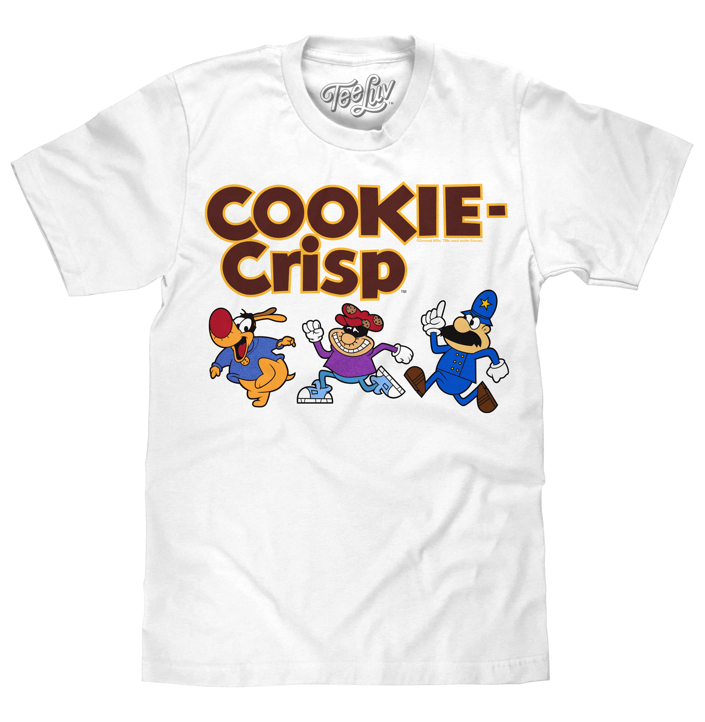 Cookie Crisp Cereal T-Shirt | Retro 90s Mascot Graphic | White