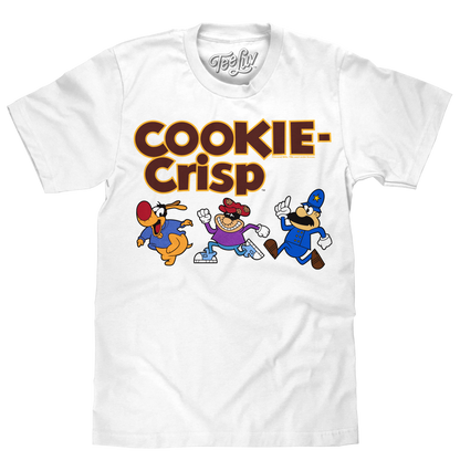 Cookie Crisp Cereal T-Shirt | Retro 90s Mascot Graphic | White