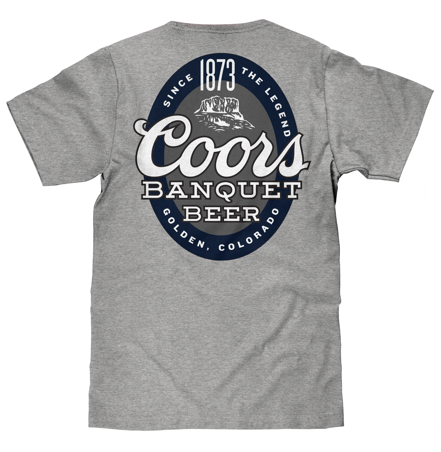 Coors Banquet "Since 1873" T-Shirt | Front & Back Print | Athletic Heather Gray