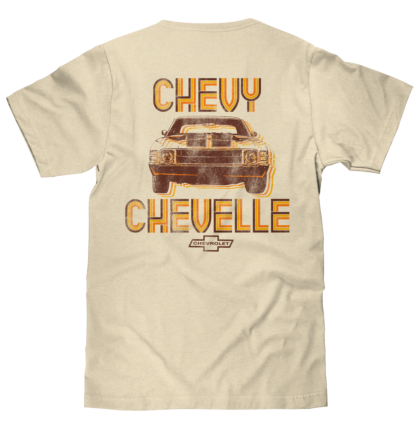 Chevy Chevelle '71 T-Shirt | Distressed Front & Back Print | Cream