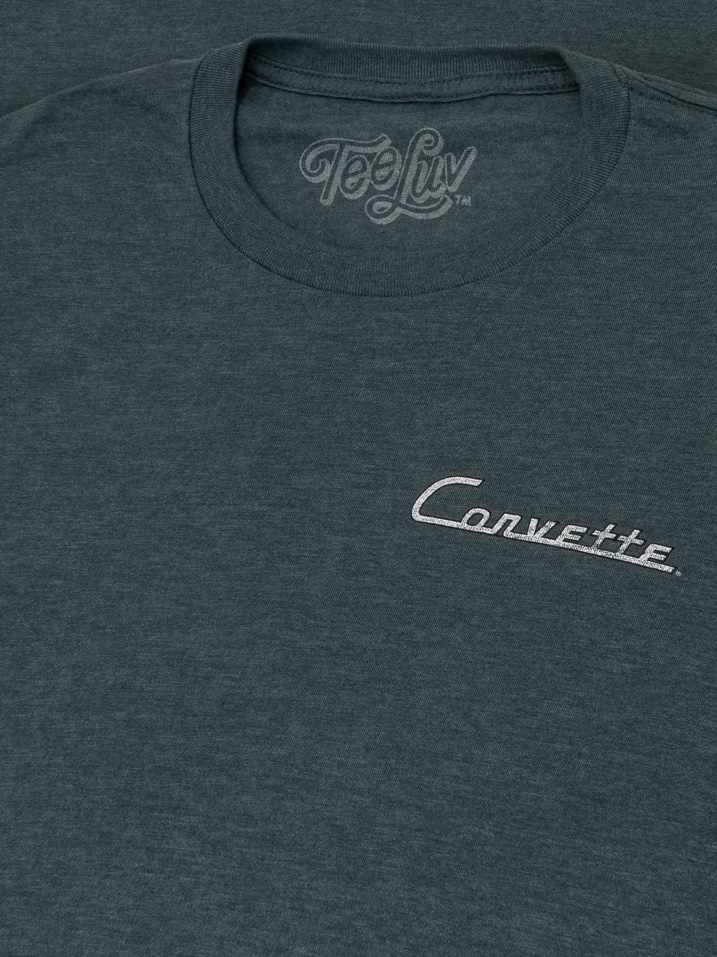 Chevy Corvette C1 T-Shirt | Front & Back Print | Navy Heather