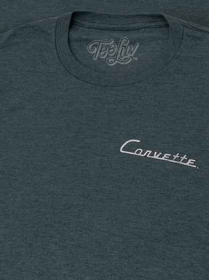 Chevy Corvette C1 T-Shirt | Front & Back Print | Navy Heather