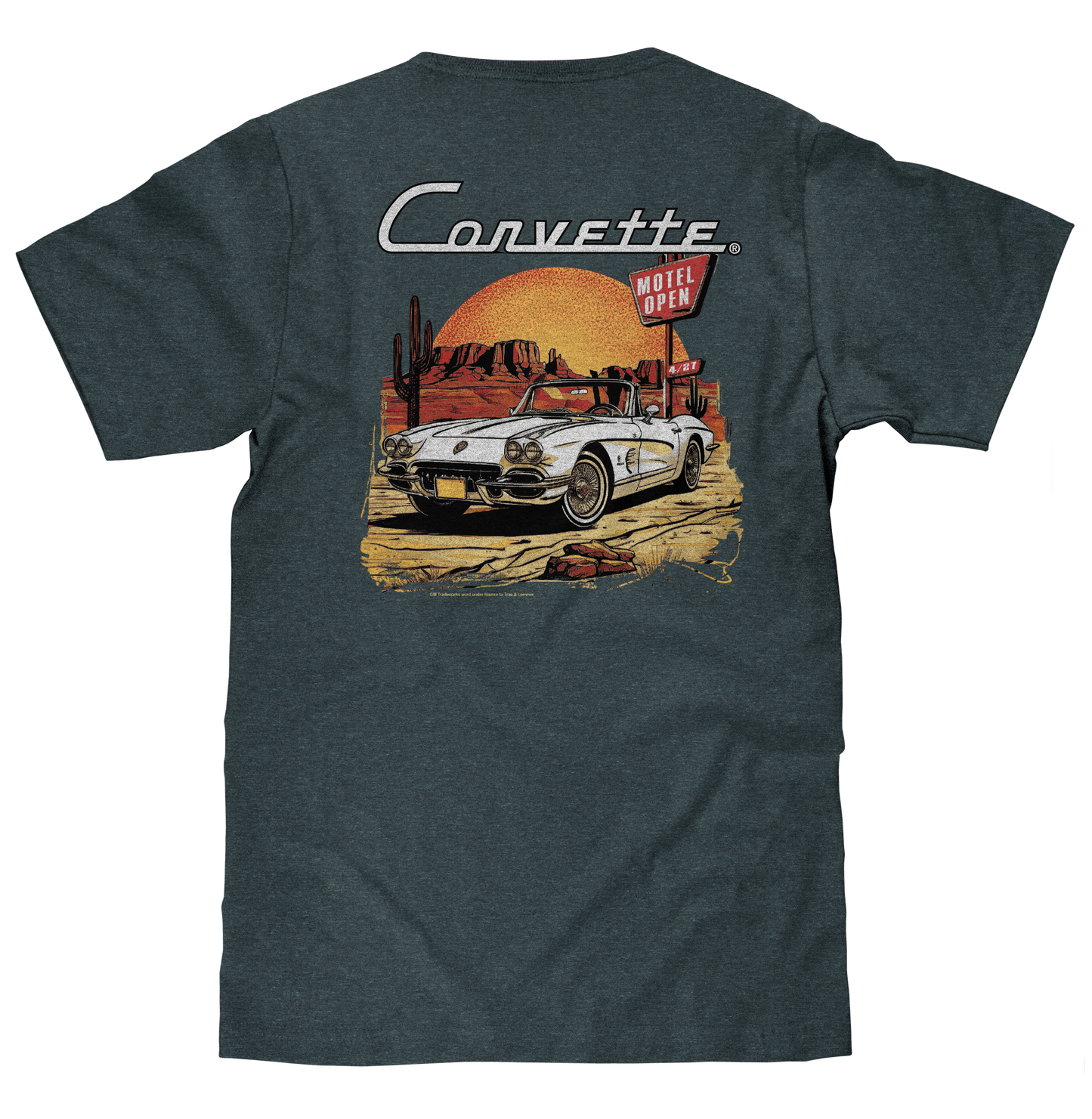 Chevy Corvette C1 T-Shirt | Front & Back Print | Navy Heather