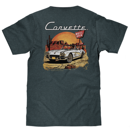 Chevy Corvette C1 T-Shirt | Front & Back Print | Navy Heather