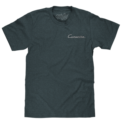 Chevy Corvette C1 T-Shirt | Front & Back Print | Navy Heather