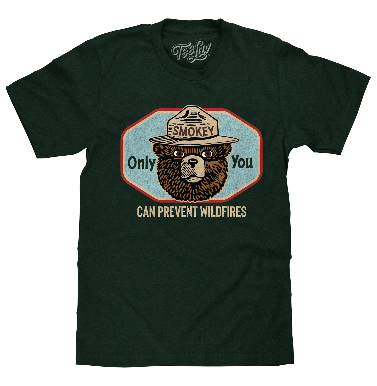 Smokey Bear 'Only You Can Prevent Wildfires' T-Shirt – Forest Green
