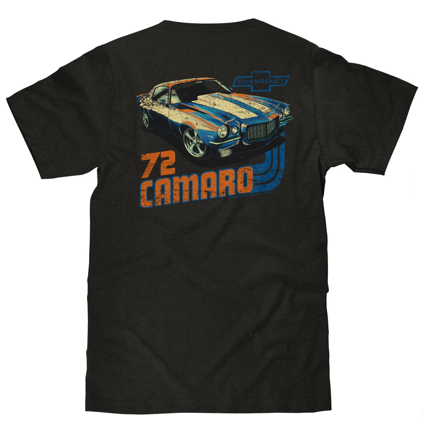 Chevrolet '72 Camaro T-Shirt | Faded Front & Back Print | Vintage Black