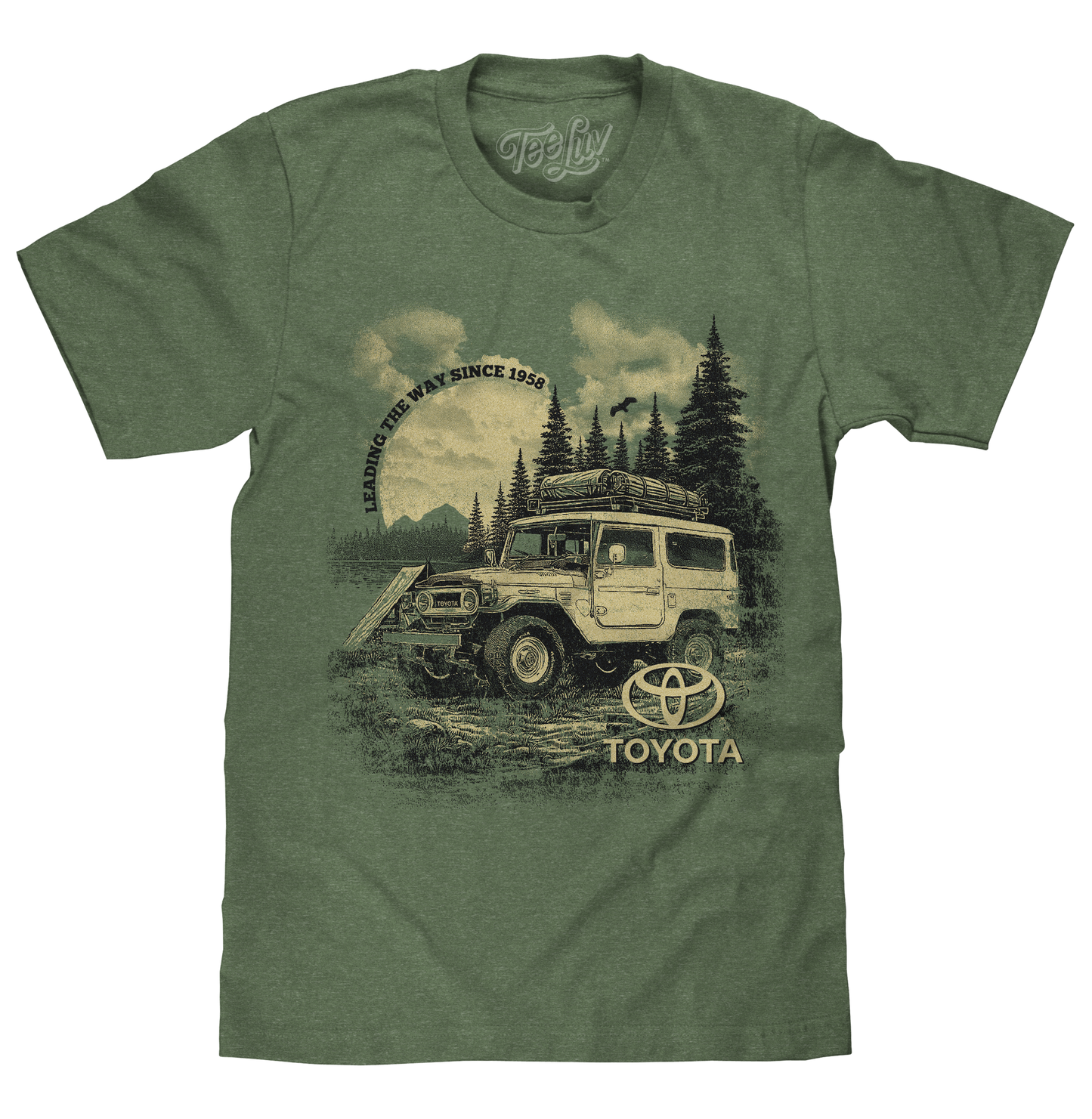 Toyota Land Cruiser FJ40 'Leading The Way Since 1958' T-Shirt – Canyon Green Heather