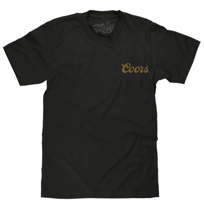 Coors Banquet Beer T-Shirt | Double-Sided Brewery Logo | Vintage Black
