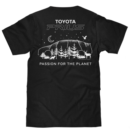 Toyota Prius "Passion for the Planet" T-Shirt | Front & Back Print | Black