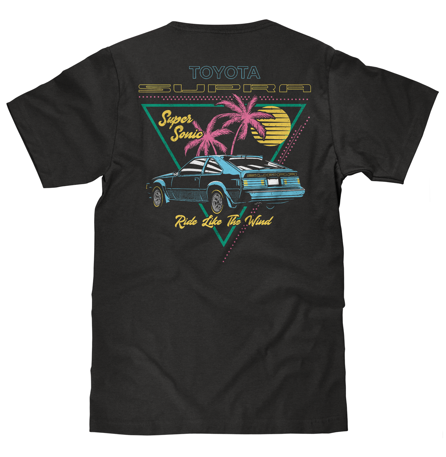 Toyota Supra MK2 'Ride Like The Wind' Double-Sided T-Shirt – Black