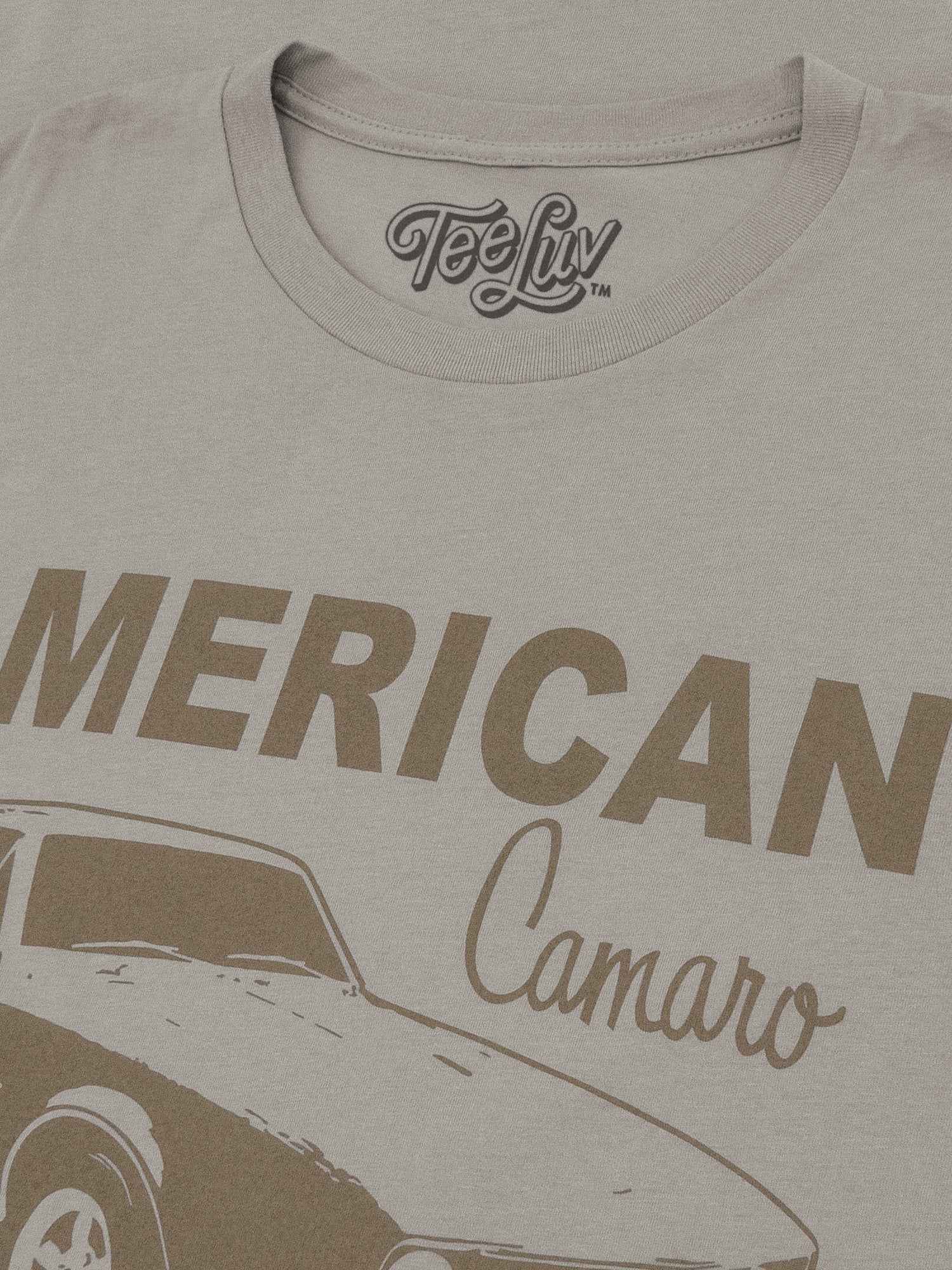 Chevrolet Camaro T-Shirt | "American Muscle" Distressed Graphic | 100% Cotton | Light Gray