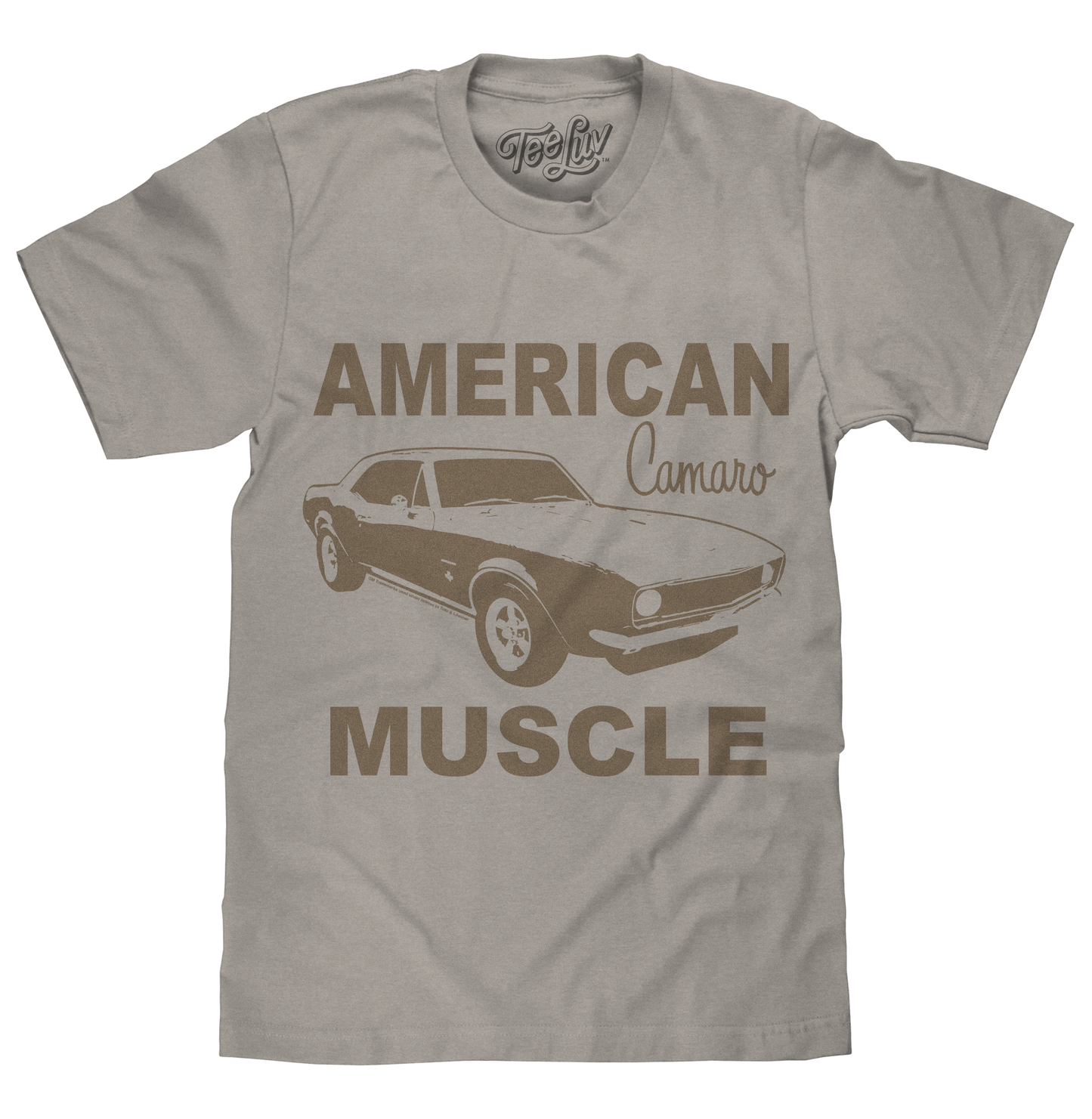 Chevrolet Camaro T-Shirt | "American Muscle" Distressed Graphic | 100% Cotton | Light Gray