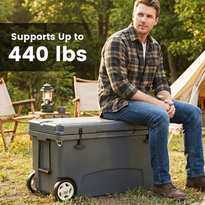 75 Quart Portable Hard Cooler with 6-Day Ice Retention and Wheels