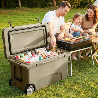 75 Quart Portable Hard Cooler with 6-Day Ice Retention and Wheels