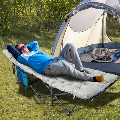 Camping Cot Pad – 75 x 27.5 in. Crystal Velvet with Fixing Straps