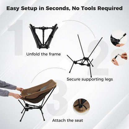Portable Camping Chair with Compact Carrying Bag