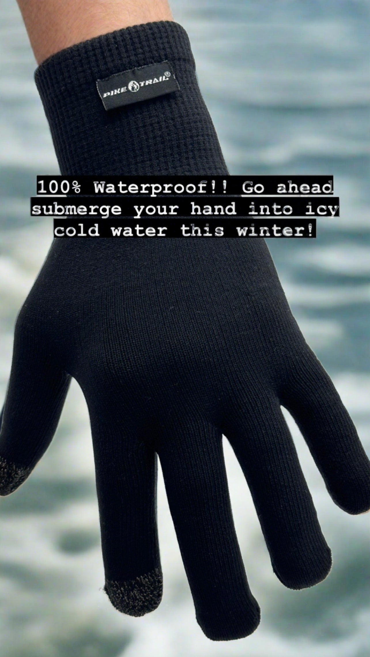 Pike Trail Water-Resistant Touchscreen Gloves | Windproof | M–XL | Carry Bag Included