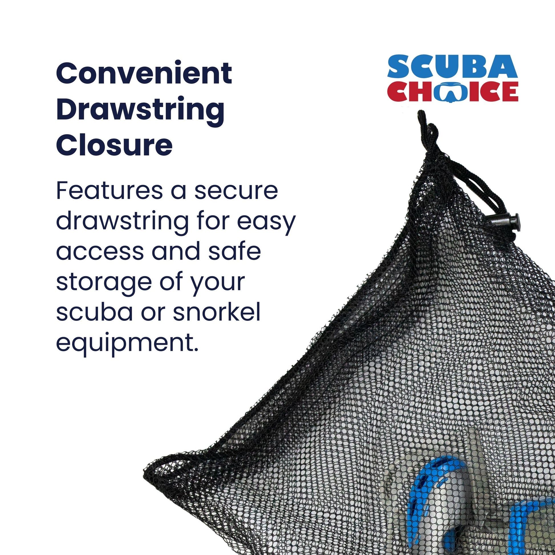 Drawstring Mesh Bag 25" x 13" by Scuba Choice - Niksstuff