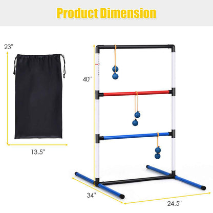 Ladder Ball Toss Game with Bolas, Score Tracker and Carry Bag