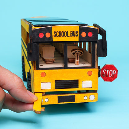 Dual Power School Bus STEM Kit | Battery + Solar | Personalized - Niksstuff