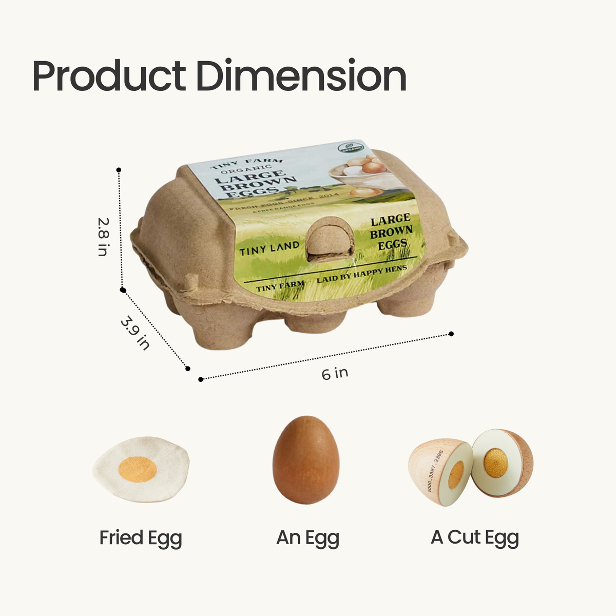 Tiny Land Wooden Egg Combo Playset - 6pc Beech Wood & Cloth