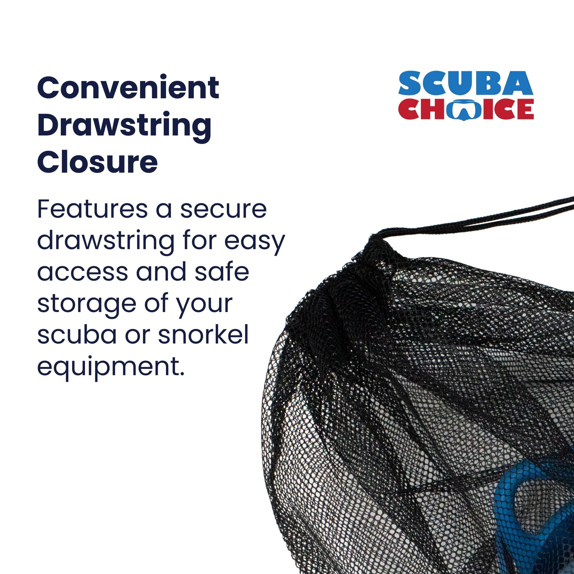 Drawstring Gray Mesh Gear Bag 31" x 18" by Scuba Choice - Niksstuff