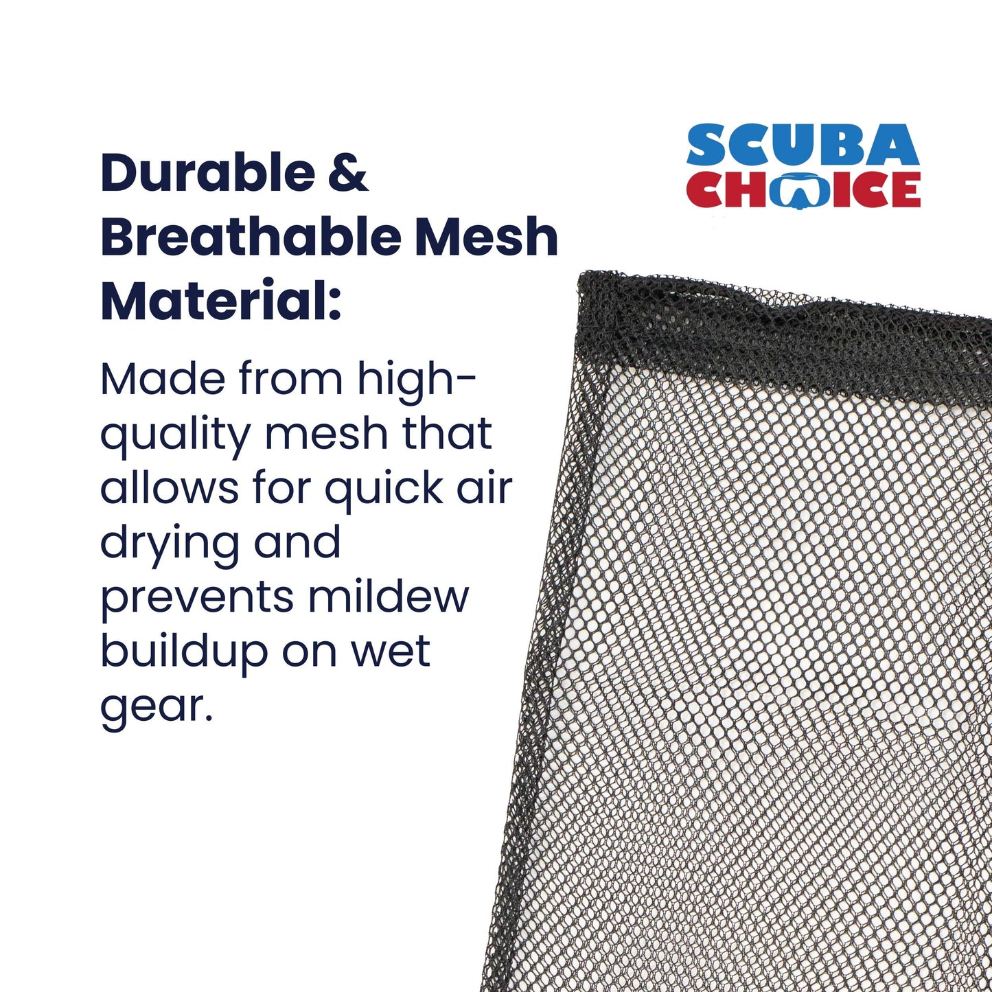 Drawstring Mesh Bag with Red Handle Bar 19" x 9" by Scuba Choice - Niksstuff