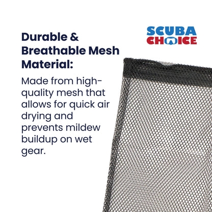 Drawstring Mesh Bag with Red Handle Bar 19" x 9" by Scuba Choice - Niksstuff