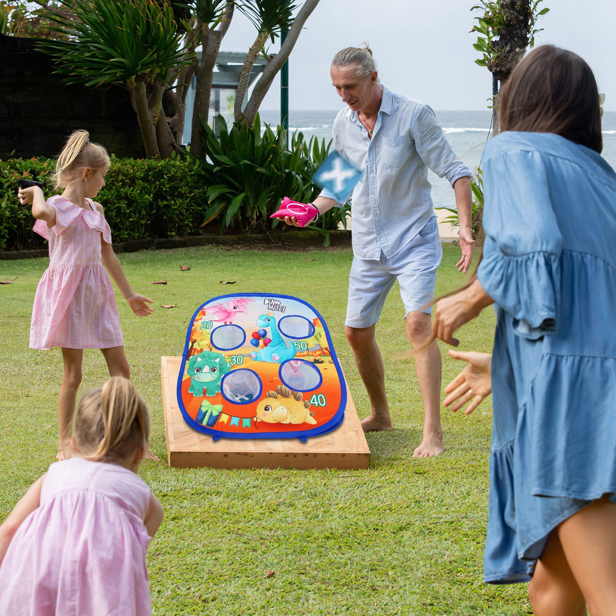 GBruno 5-in-1 Bean Bag Toss Game – Dinosaur & Unicorn