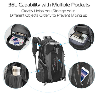 Gbruno 36L Waterproof Outdoor Backpack – Lightweight Daypack for Hiking & Travel