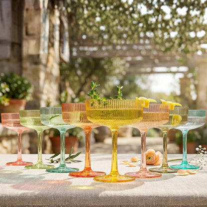 Madrid Acrylic Champagne Coupe Glasses | Set of 8 | 8oz | Shatterproof | Indoor & Outdoor | Khen Site - Niksstuff