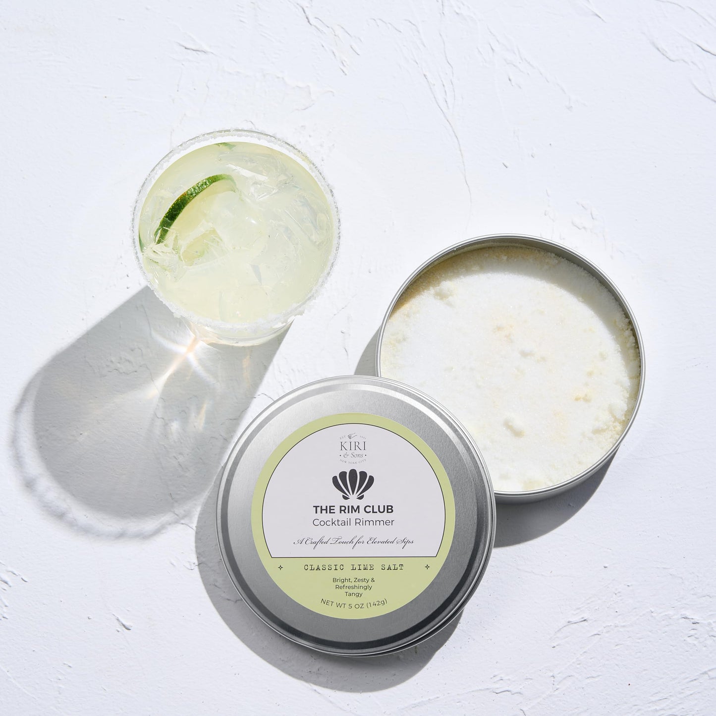 Kiri & Sons Classic Lime Margarita Salt Rimmer – Cocktail Rim Salt | 5oz Tin