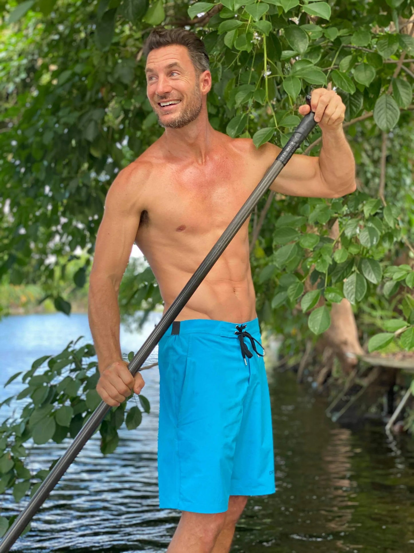 Waterproof Dry Bag Pocket Board Shorts | 100ft Rated | Phone & Wallet Safe | Blue