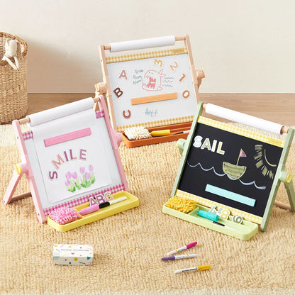 Tiny Land® Double-Sided Magnetic Tabletop Easel | Pink, Oatmeal or Green