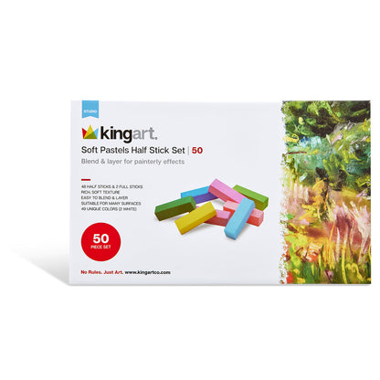 Kingart Soft Pastels Half Stick Set - 50 Pieces