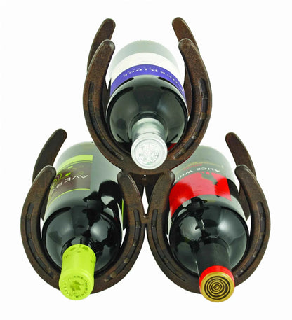 Horseshoe 3-Bottle Metal Wine Rack by Foster & Rye